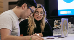 Students in a communal study area