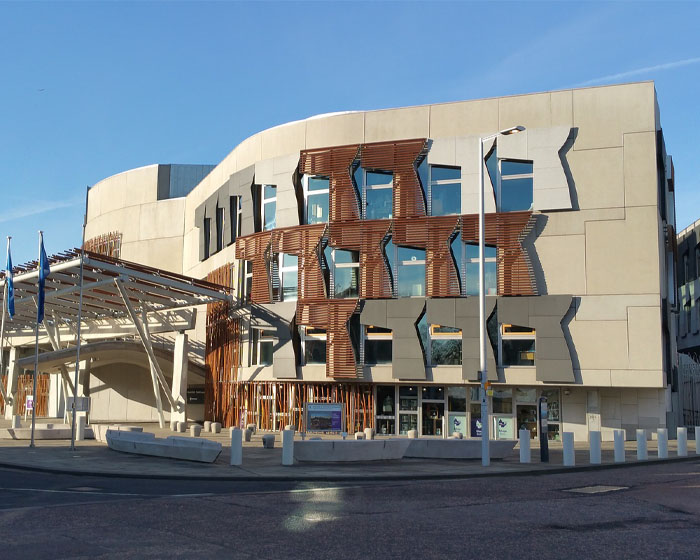 Scottish Parliament building in Edinburgh