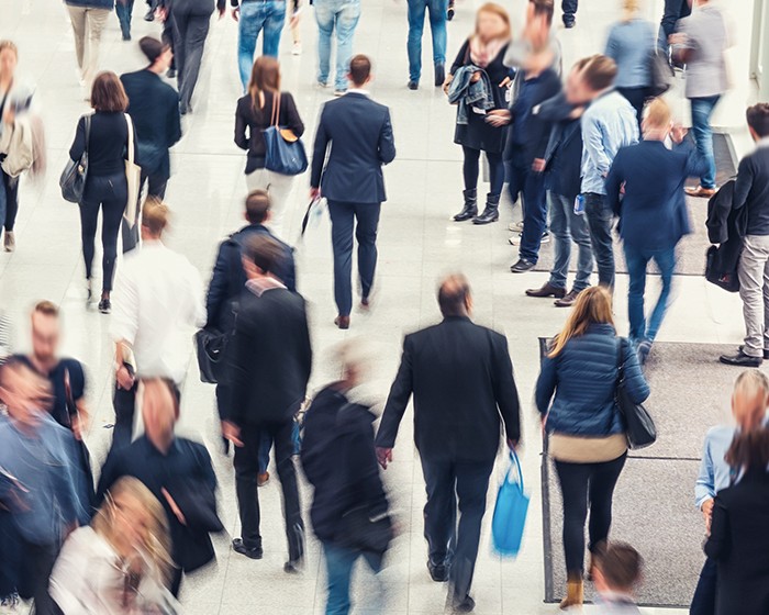 Crowds of people on the street