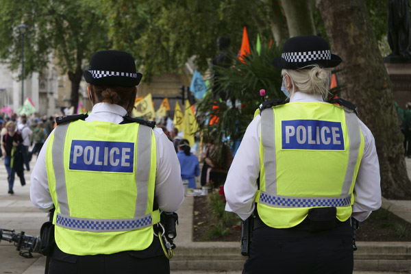 Two police officers walking the beat