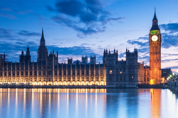 The Houses of Parliament at night