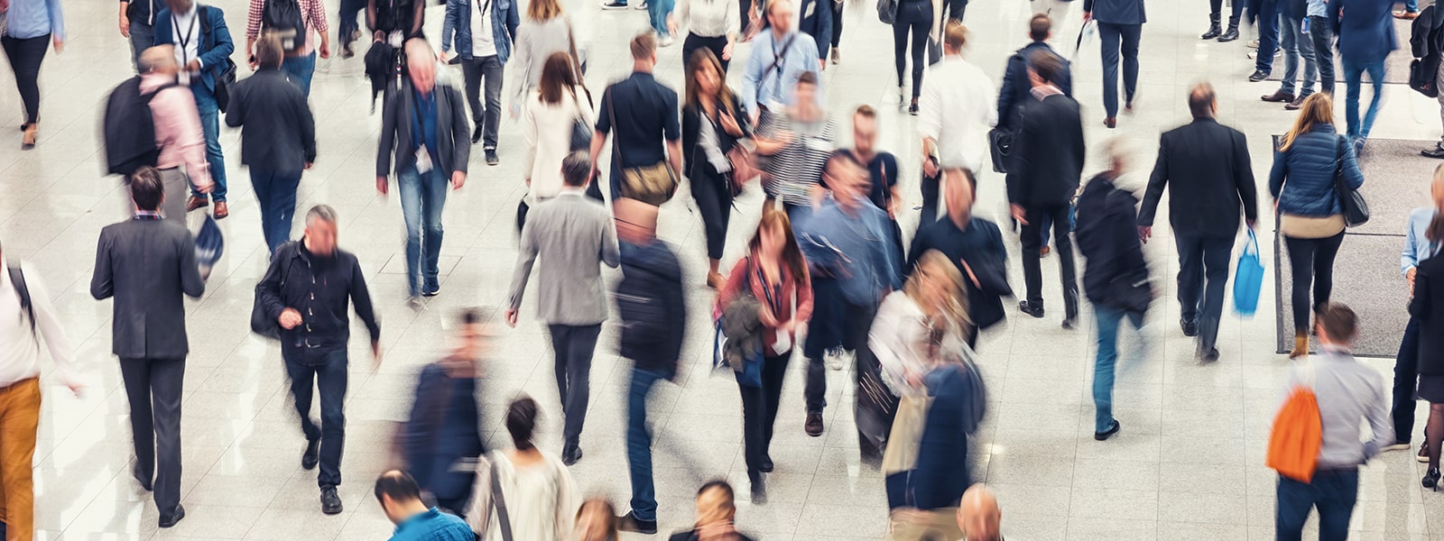 A busy area with people walking around