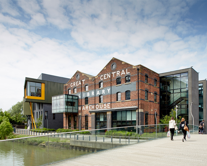 Exterior shot of the University library