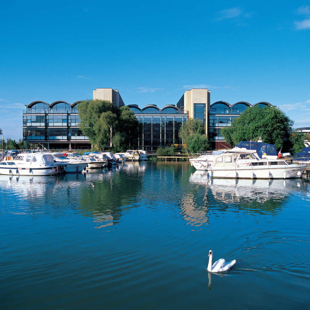 Minerva Building with part of th Brayford Pool Marina